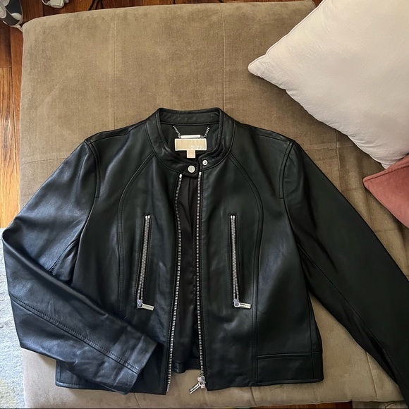 Michael Kors leather biker jacket NWOT - Picture 2 of 6